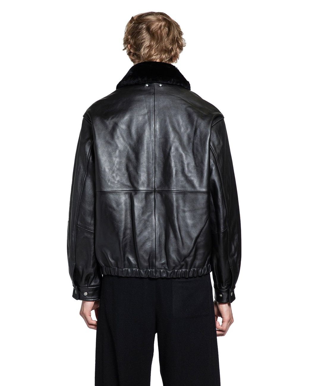 Ssstein Shearling Leather Jacket in Black for Men | Lyst