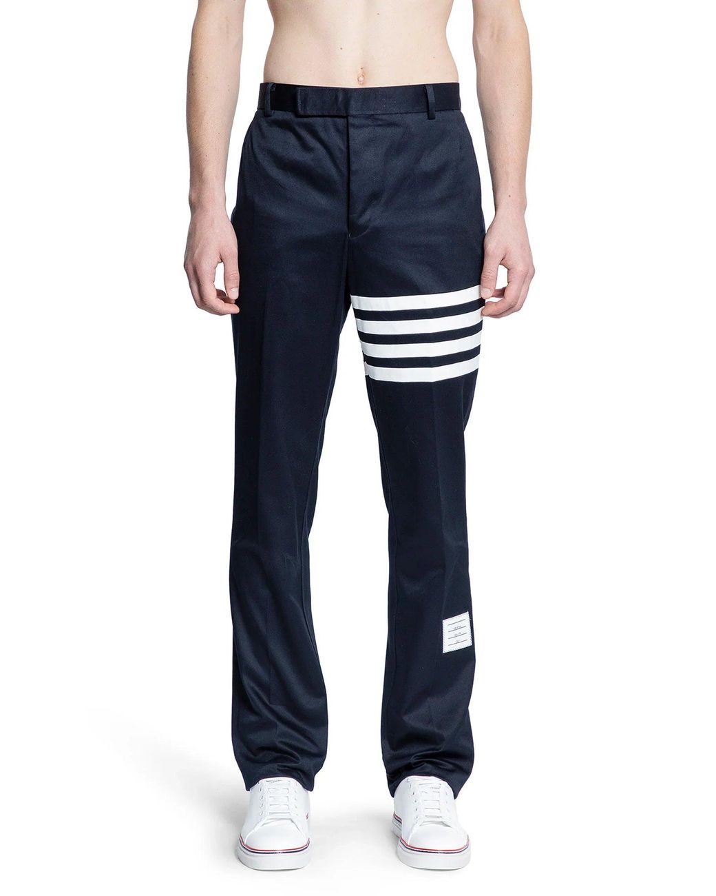 Thom Browne Black 4 Bar Unconstructed Chino Trousers for men