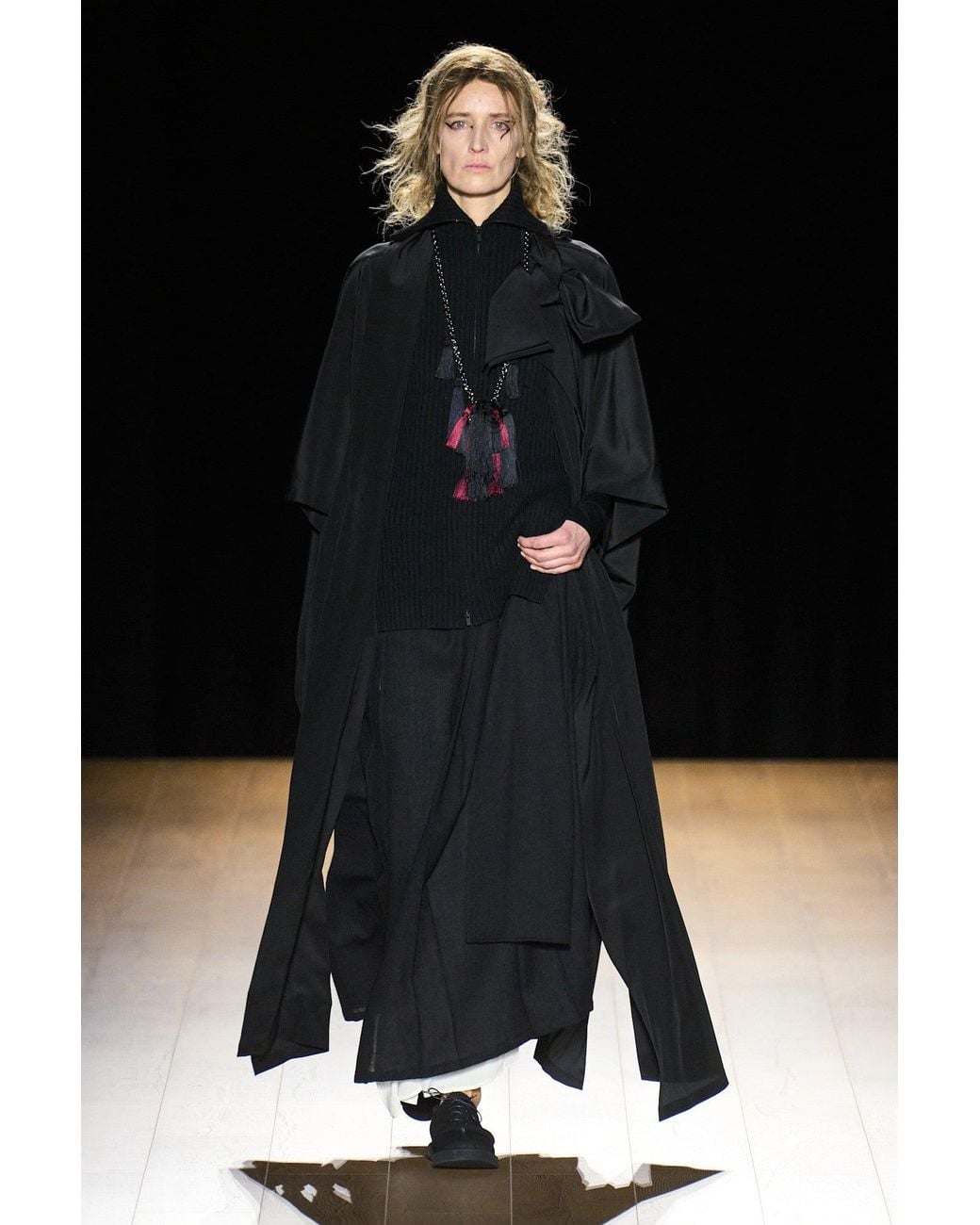 Yohji Yamamoto Black Knit Combi Kimono Coat