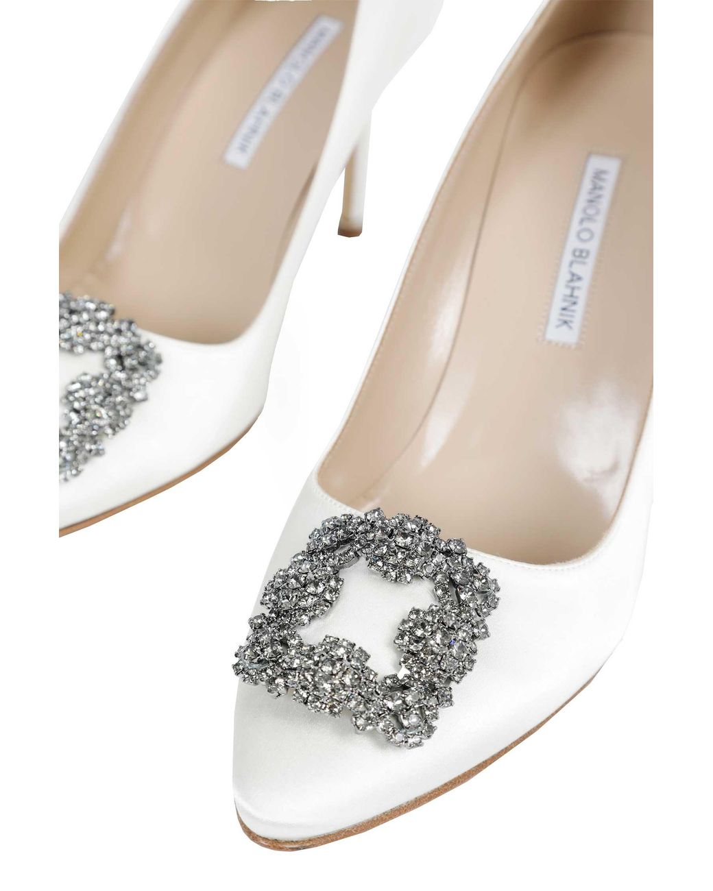 Manolo Blahnik White Hangisi Pumps