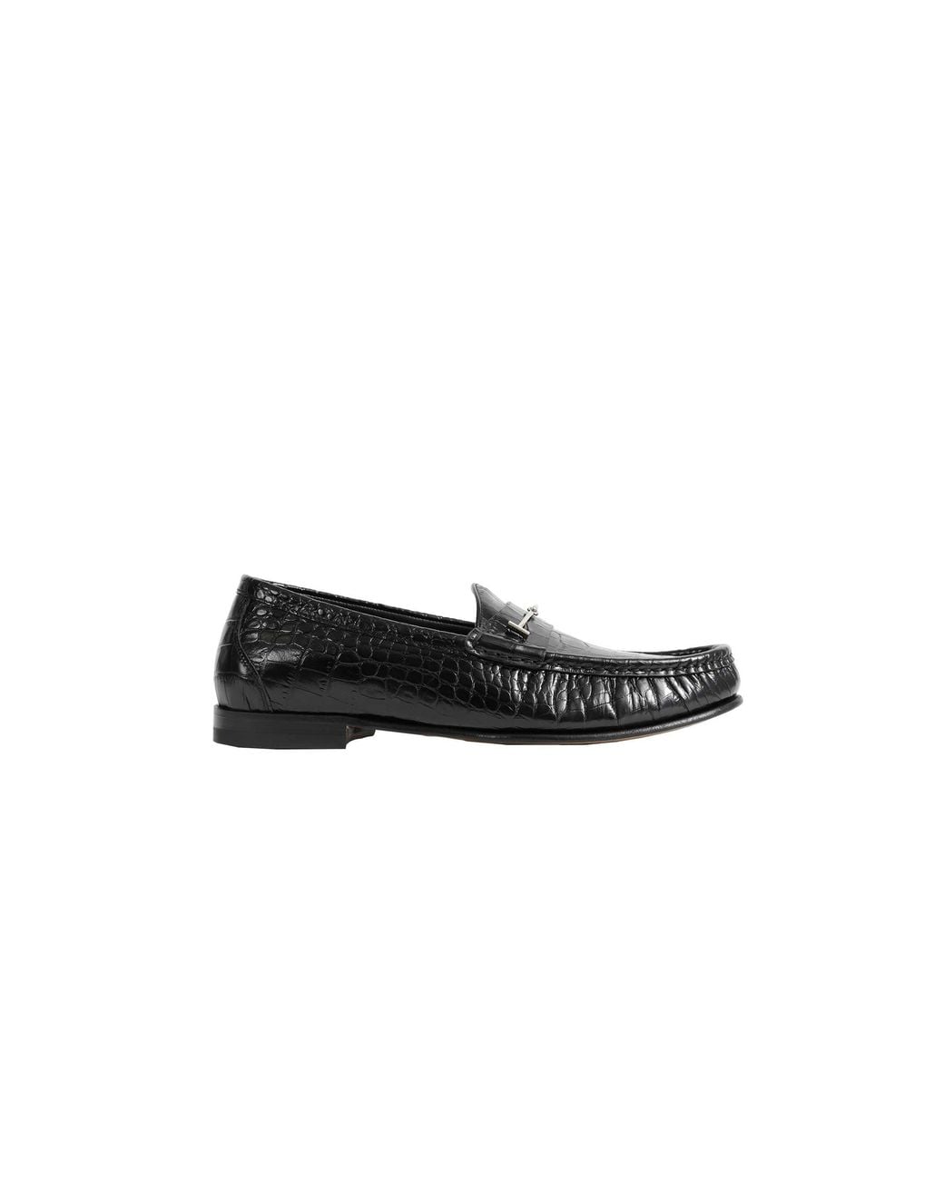 Tom Ford Black Printed Croc Oscar Loafers for men