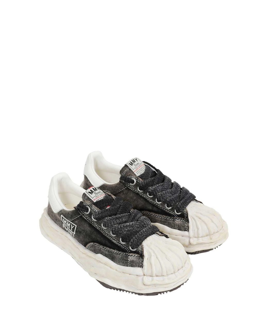 Maison Mihara Yasuhiro White Blakey Bleached Canvas Sneakers for men