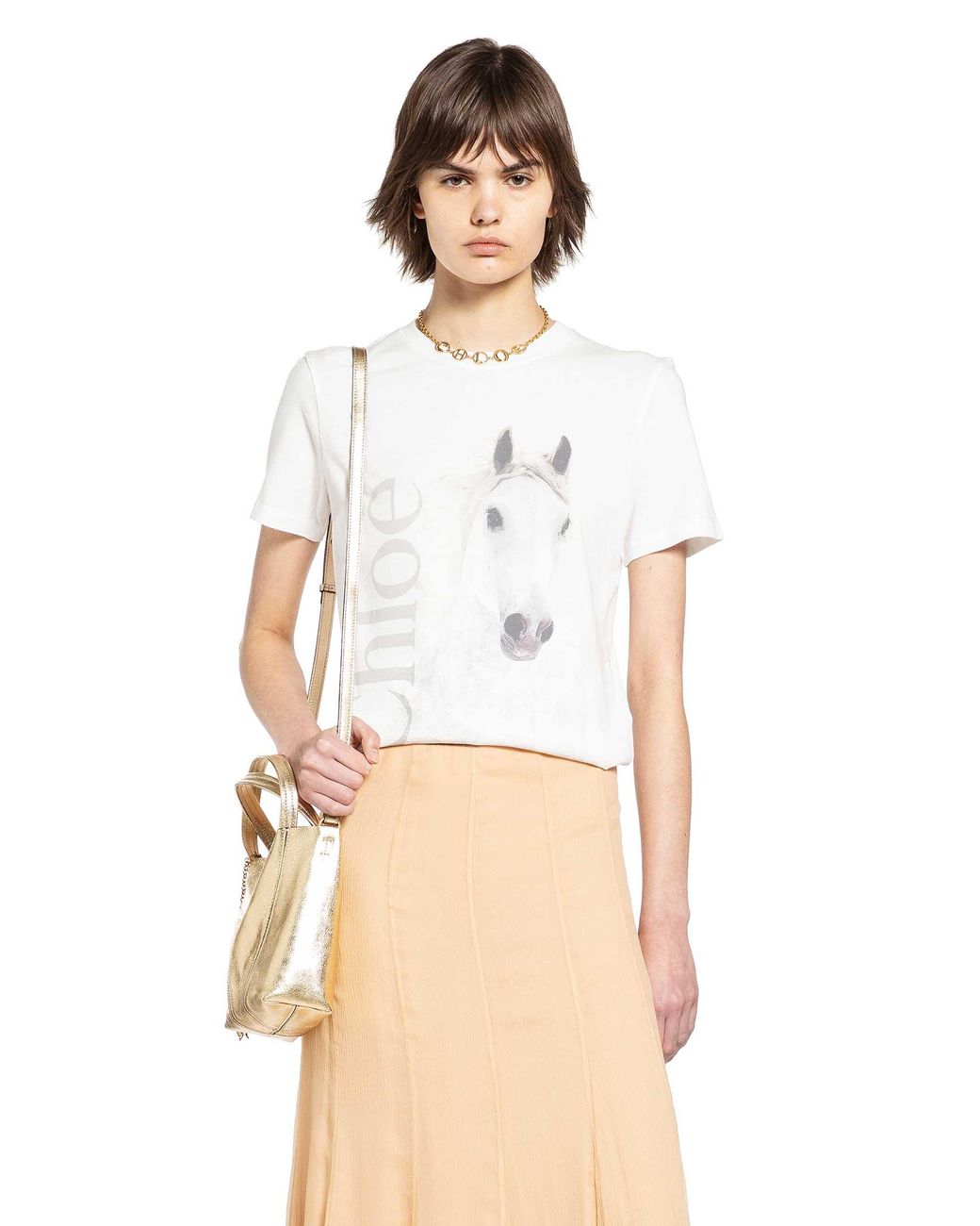 Chloé White Faded Orse T-Shirt