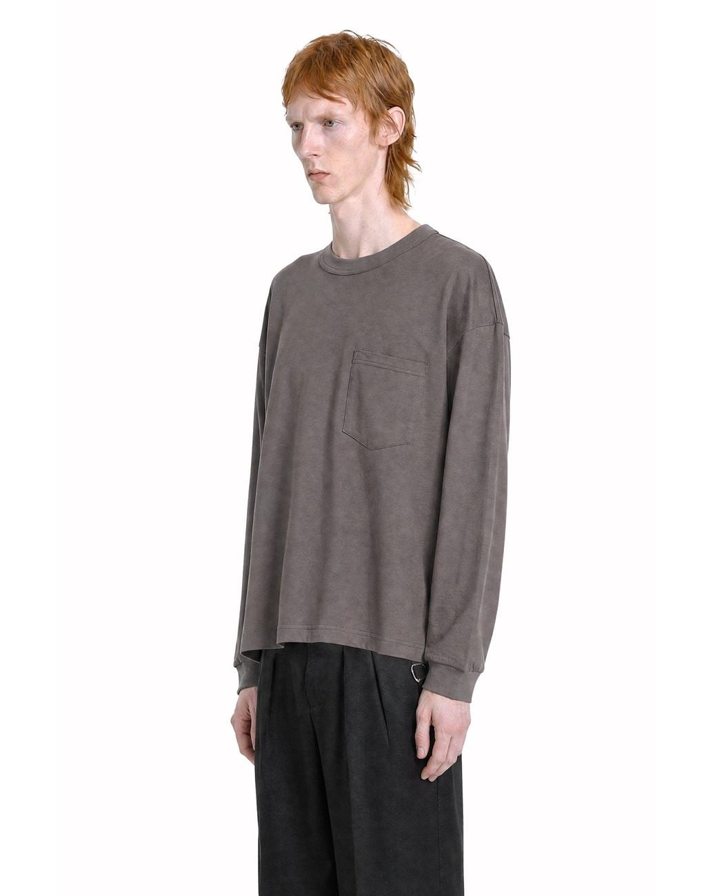 Comme des Garçons Gray Long Sleeve Pocket Cotton T-Shirt for men