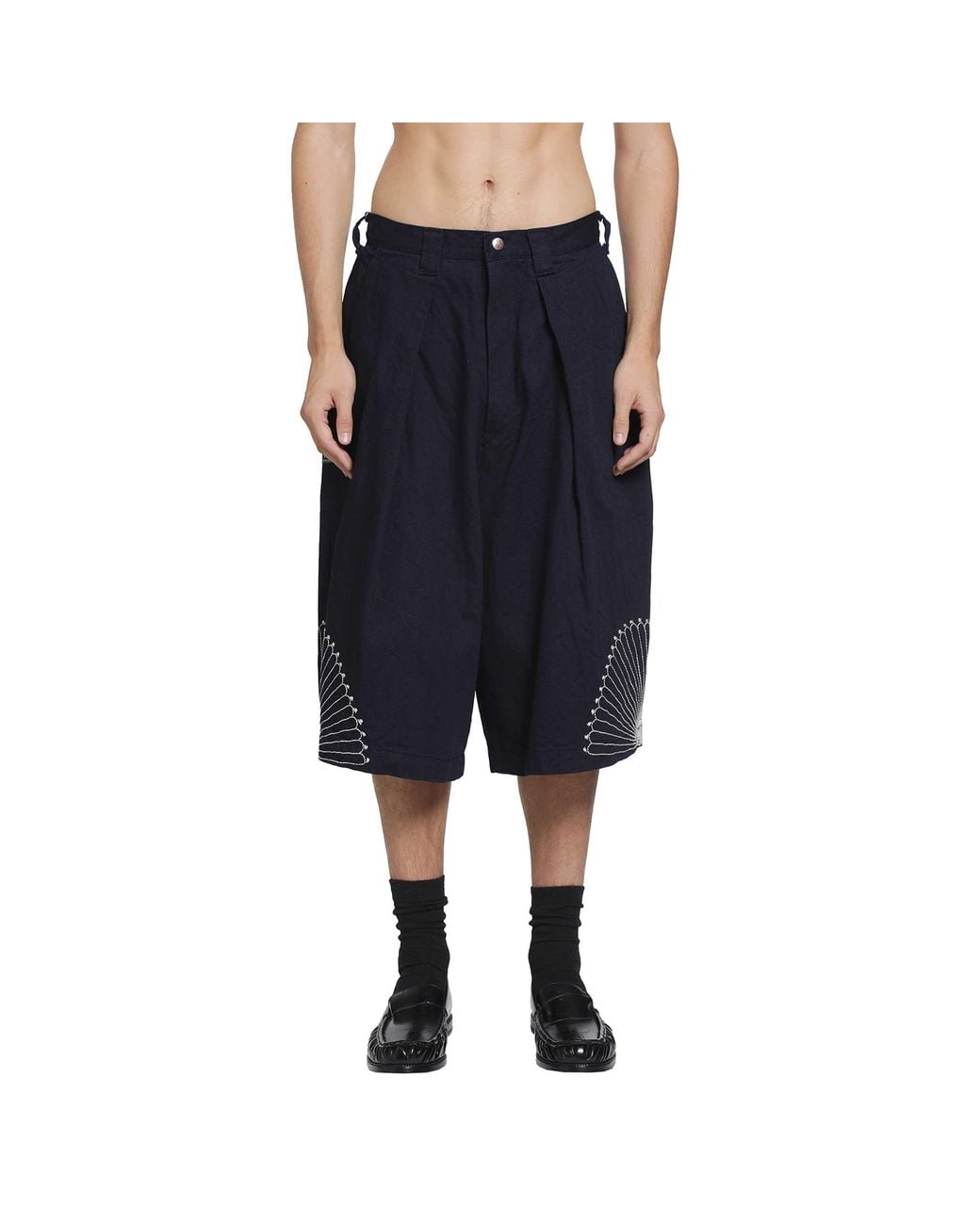 Kapital Blue 10Ozidgxidg Denim Kome-Kome Jorts (Shallow) for men