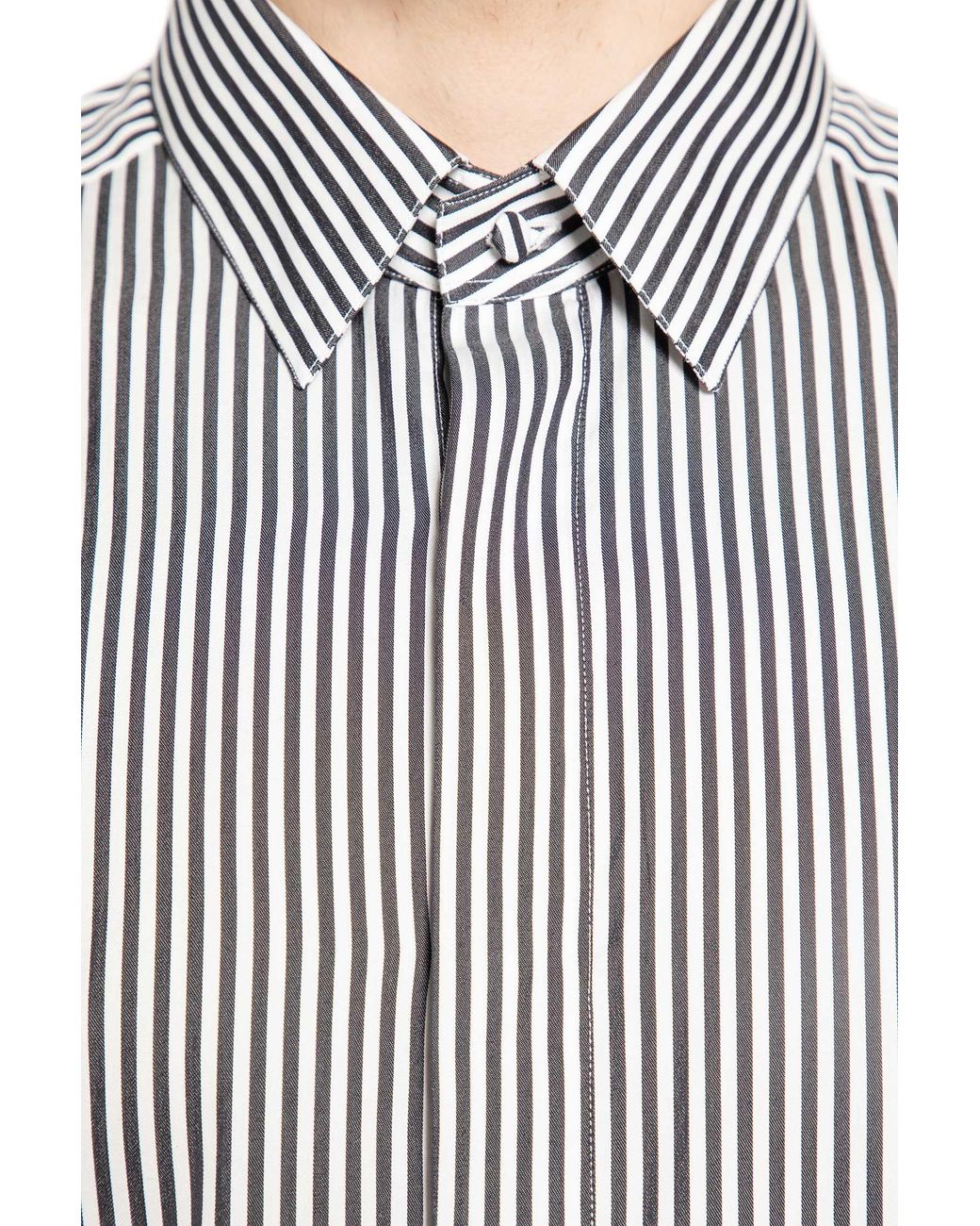 Tom Ford Gray Silk Cotton Striped Classic Shirt for men