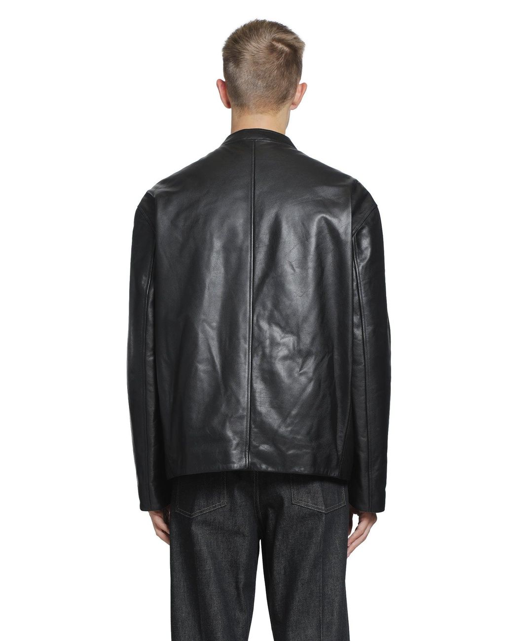 Jil Sander Black Leather Jacket for men