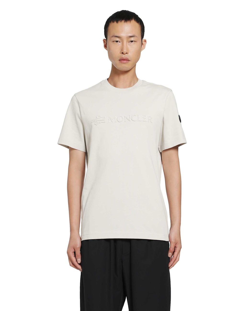 Moncler White Terry Logo Cotton T-Shirt for men