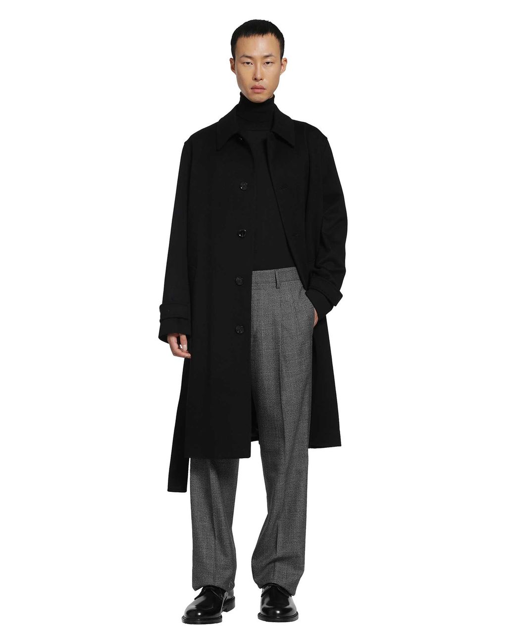 Lardini Black Cashmere Trench Coat for men