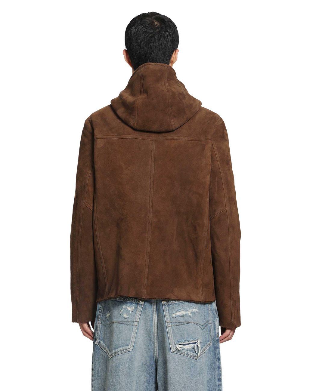 Giorgio Brato Brown Hooded Suede Jacket for men
