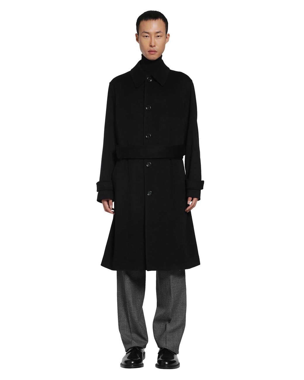 Lardini Black Cashmere Trench Coat for men