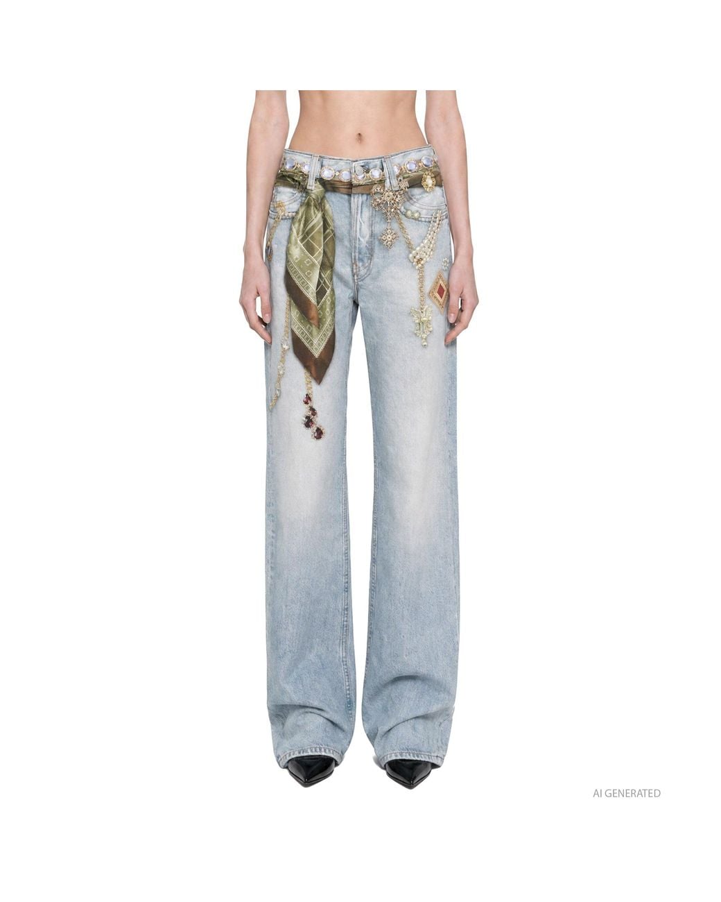 Acne Blue Trompe-L'Oeil Jeans