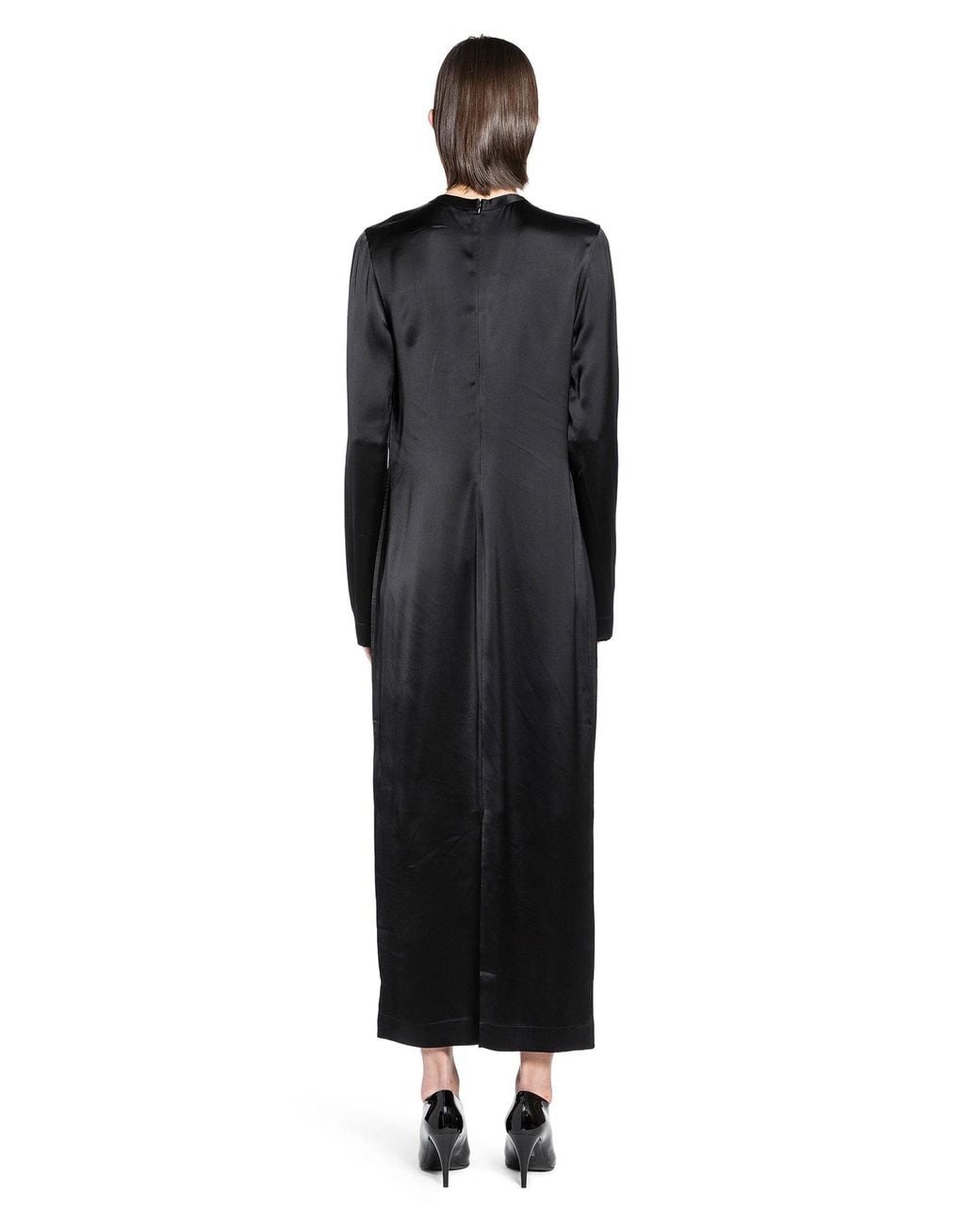 Totême Black Long Satin Dress