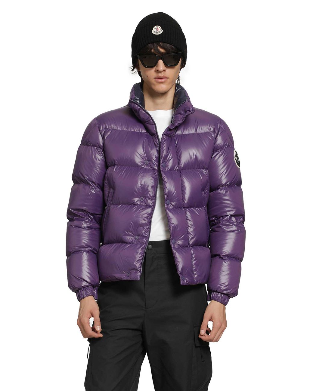 Moncler Purple Bendola Laqué Short Down Jacket for men