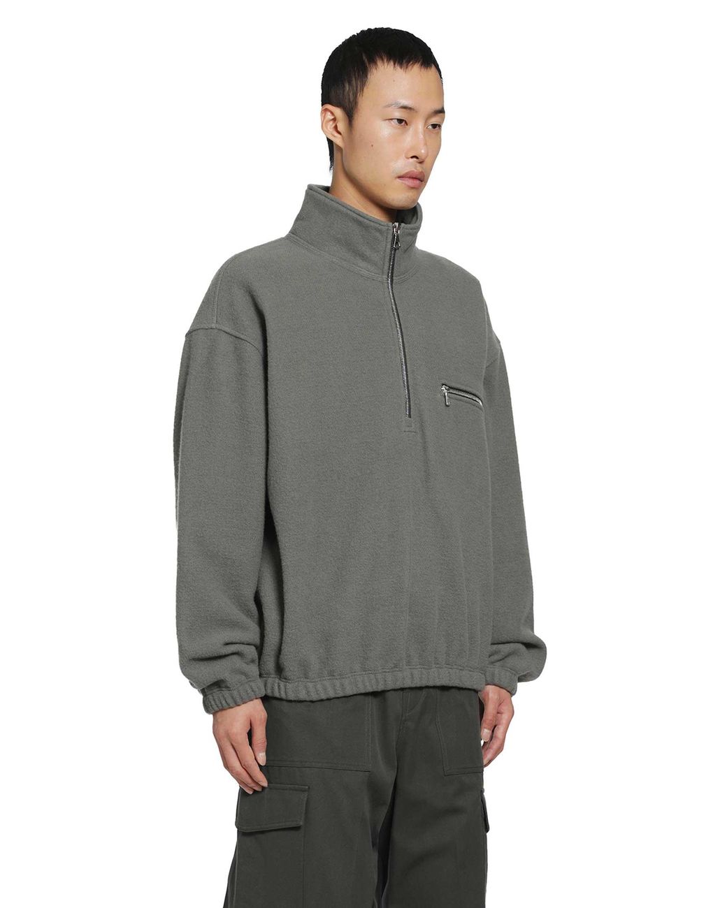 Rier Gray Polar Wool Fleece for men