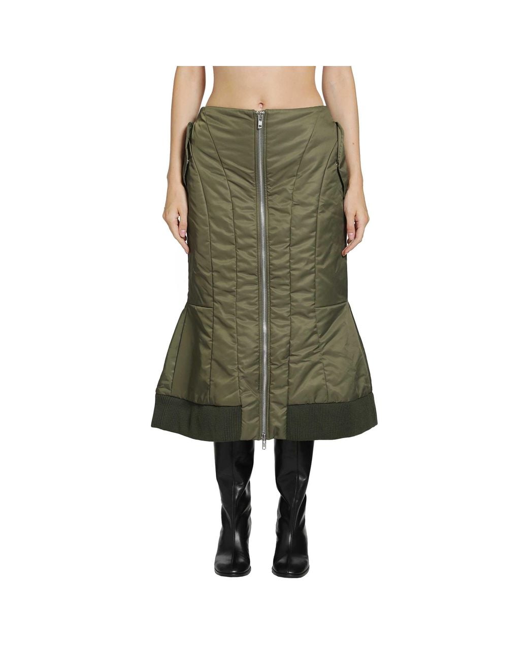 Simone Rocha Green Padded Sculpt Bomber Skirt