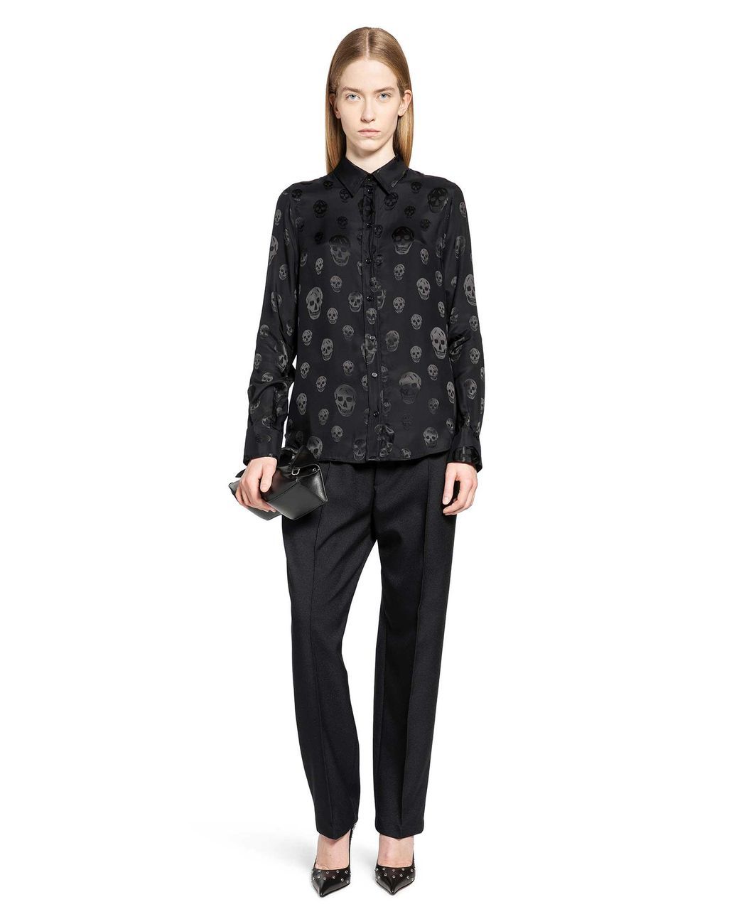 McQueen Black Skull Motif Shirt