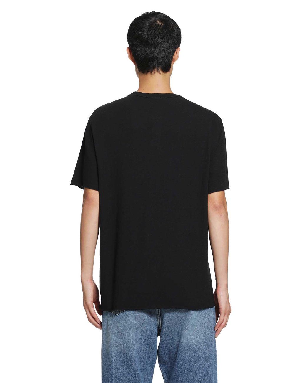 James Perse Black Slub Jersey Short Sleeve Henley T-Shirt for men