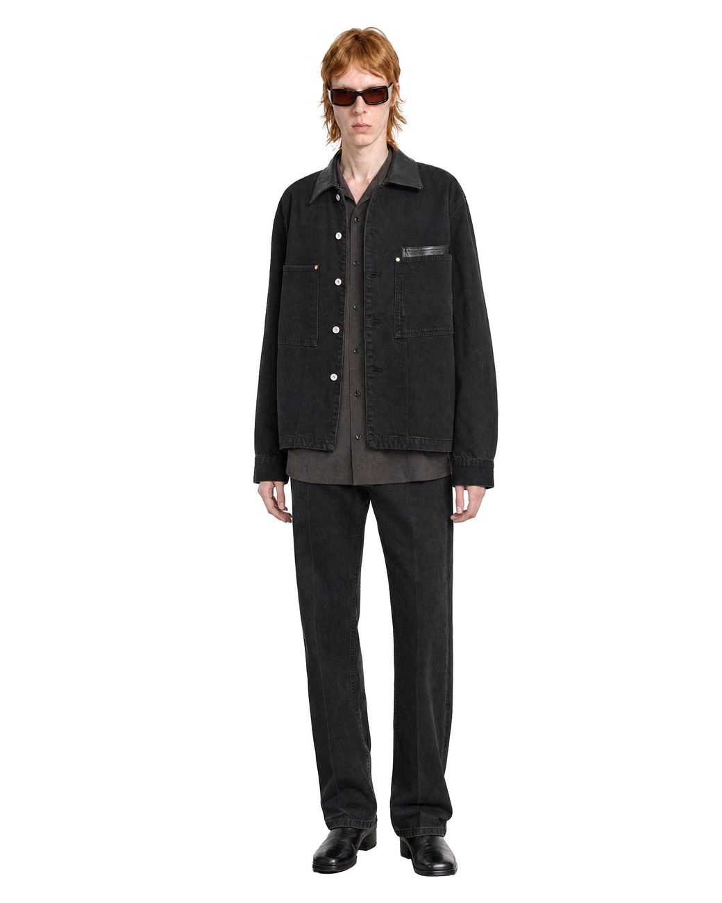 Lemaire Black Workwear Overshirt for men