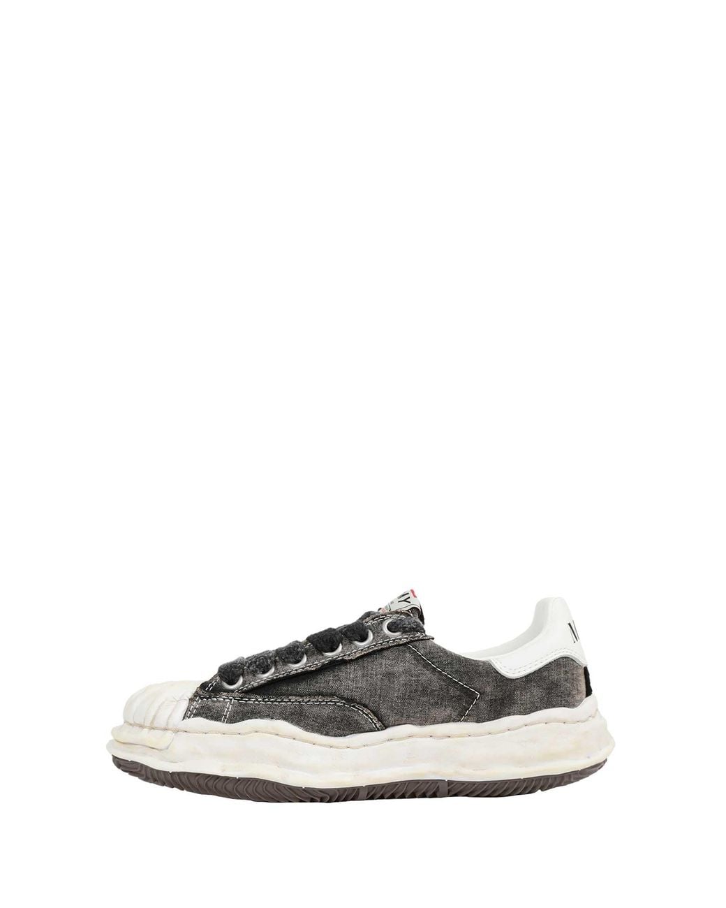 Maison Mihara Yasuhiro White Blakey Bleached Canvas Sneakers for men