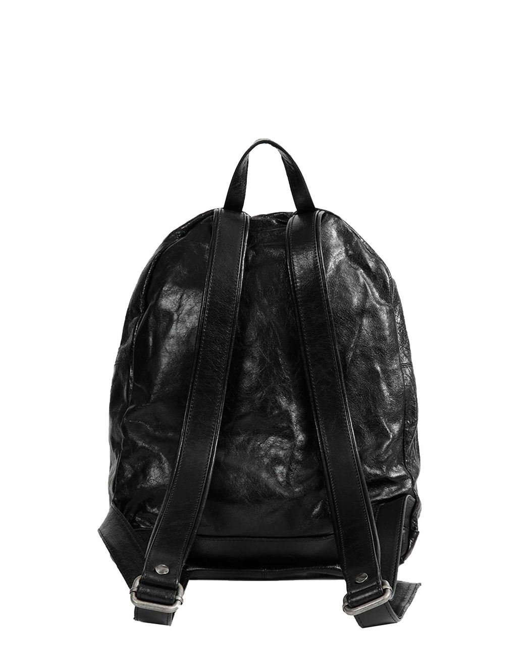 Giorgio Brato Black Leather Backpack for men