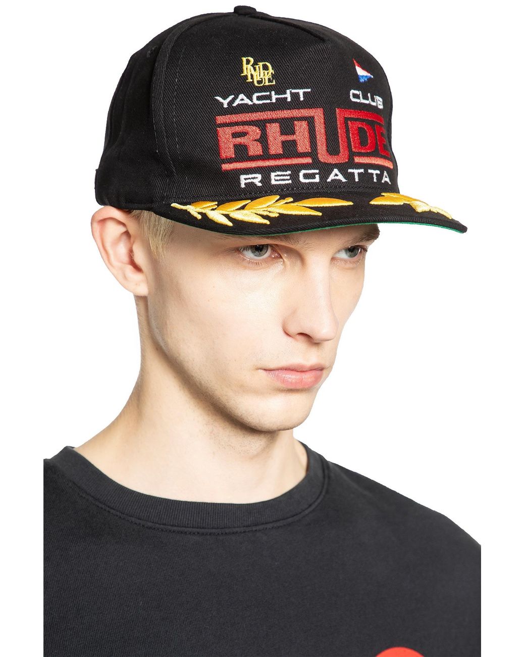 Rhude Black Regatta Club Hat for men