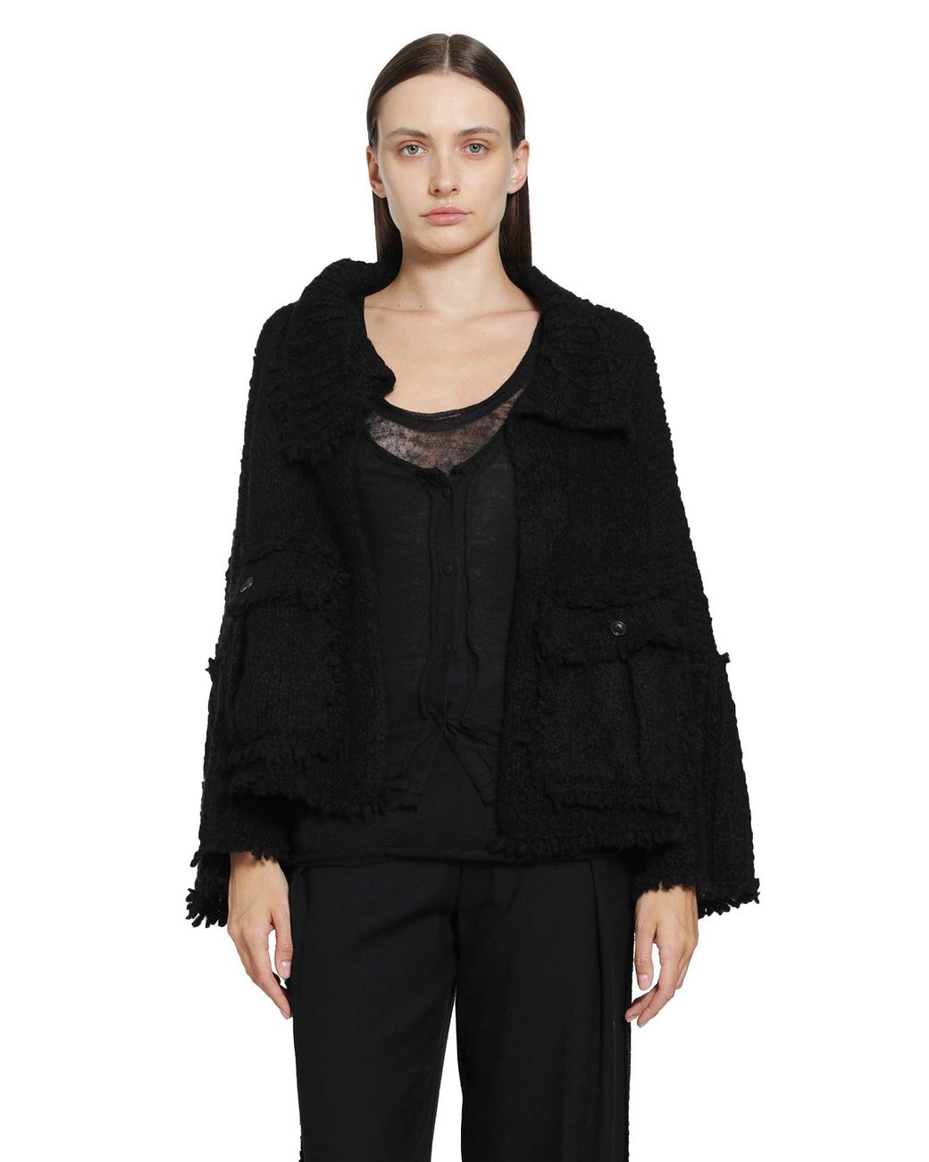 Yehuafan Black Cahmere Knit Jacket