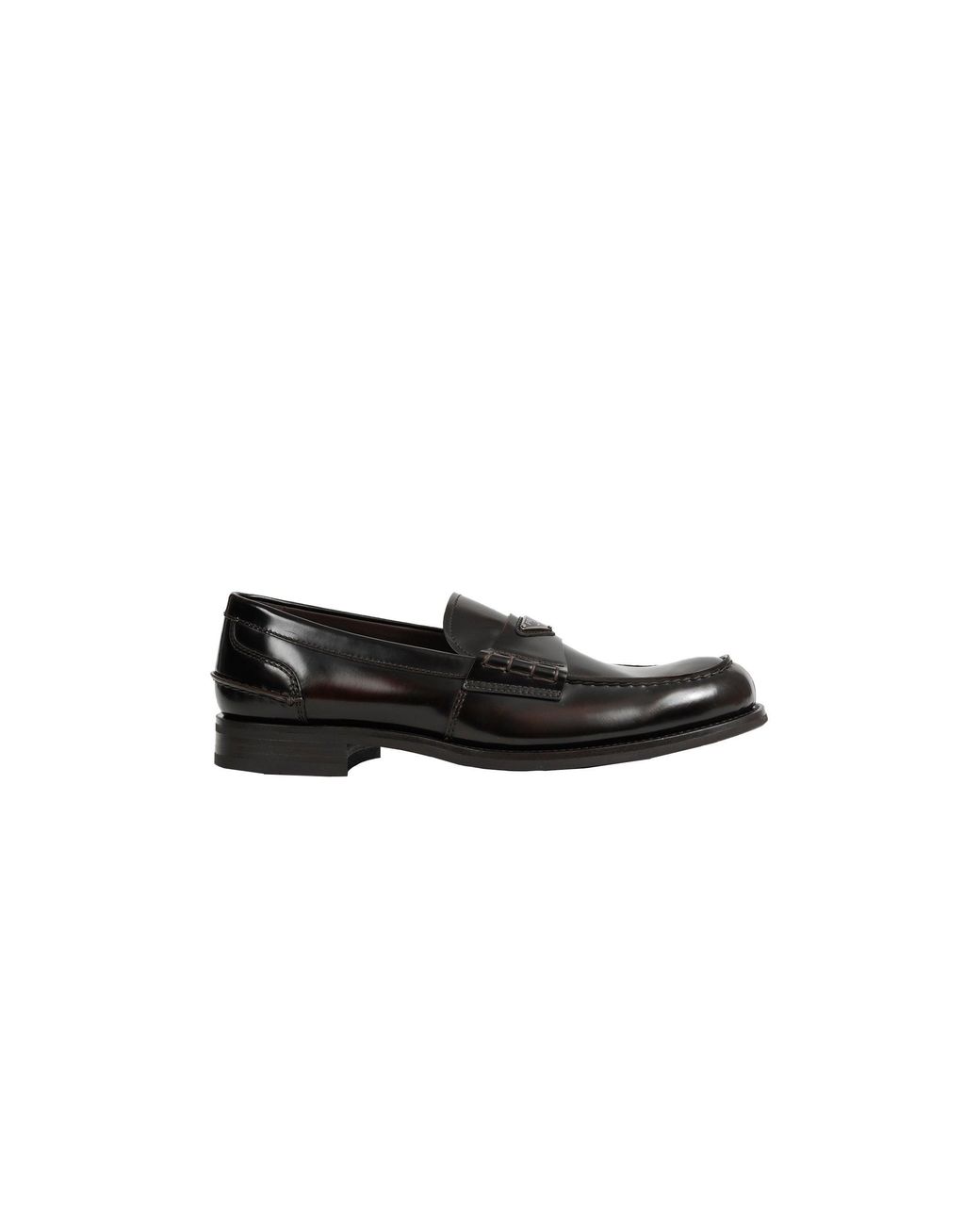 Prada Black Brushed Leather Loafers for men