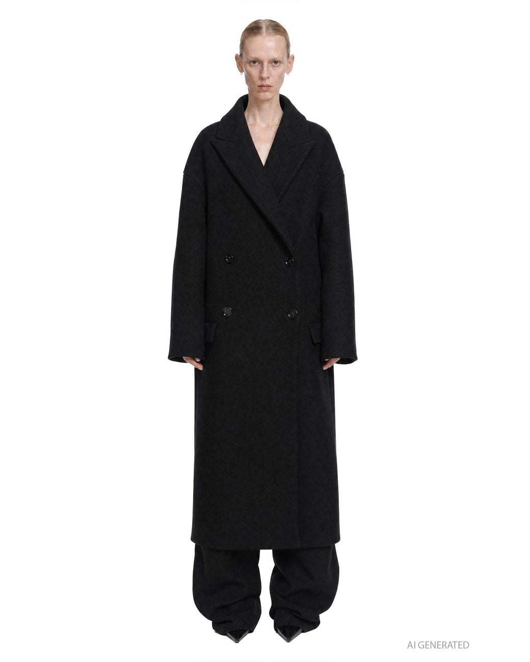 Balenciaga Black Maxi Stola Coat
