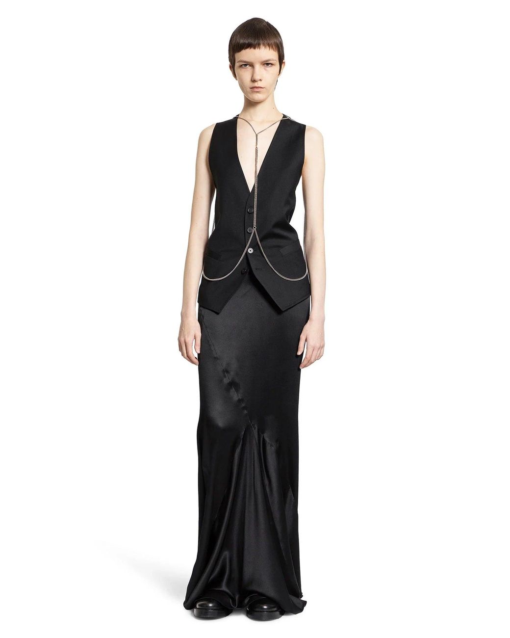 Ann Demeulemeester Black Eveline Long Bias Skirt
