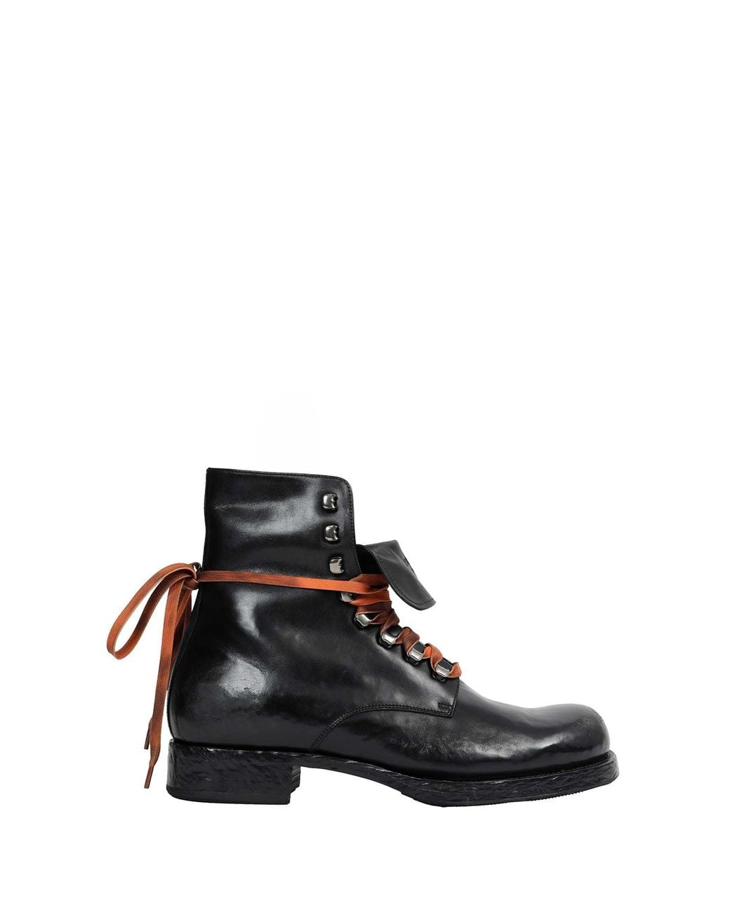 Prada Black Leather Laced Booties for men