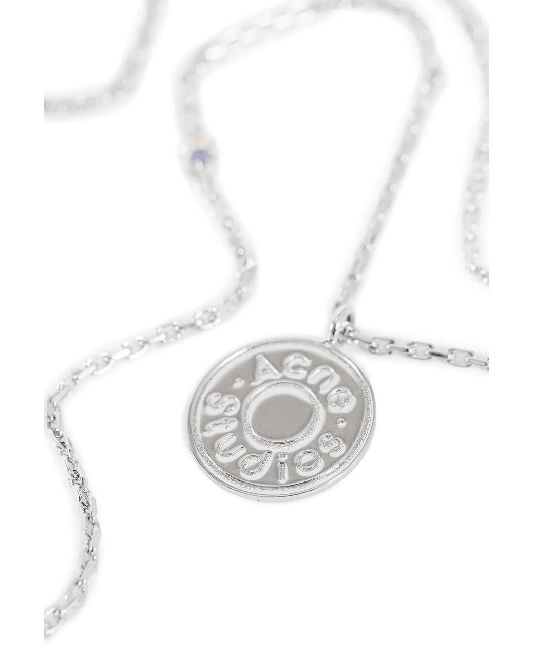 Acne White Denim Rivet Necklace