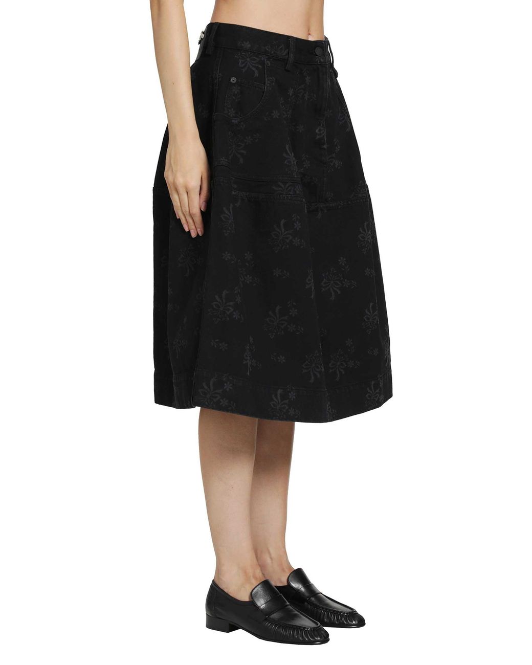 Simone Rocha Black Denim Utility Hip Bustle Skirt