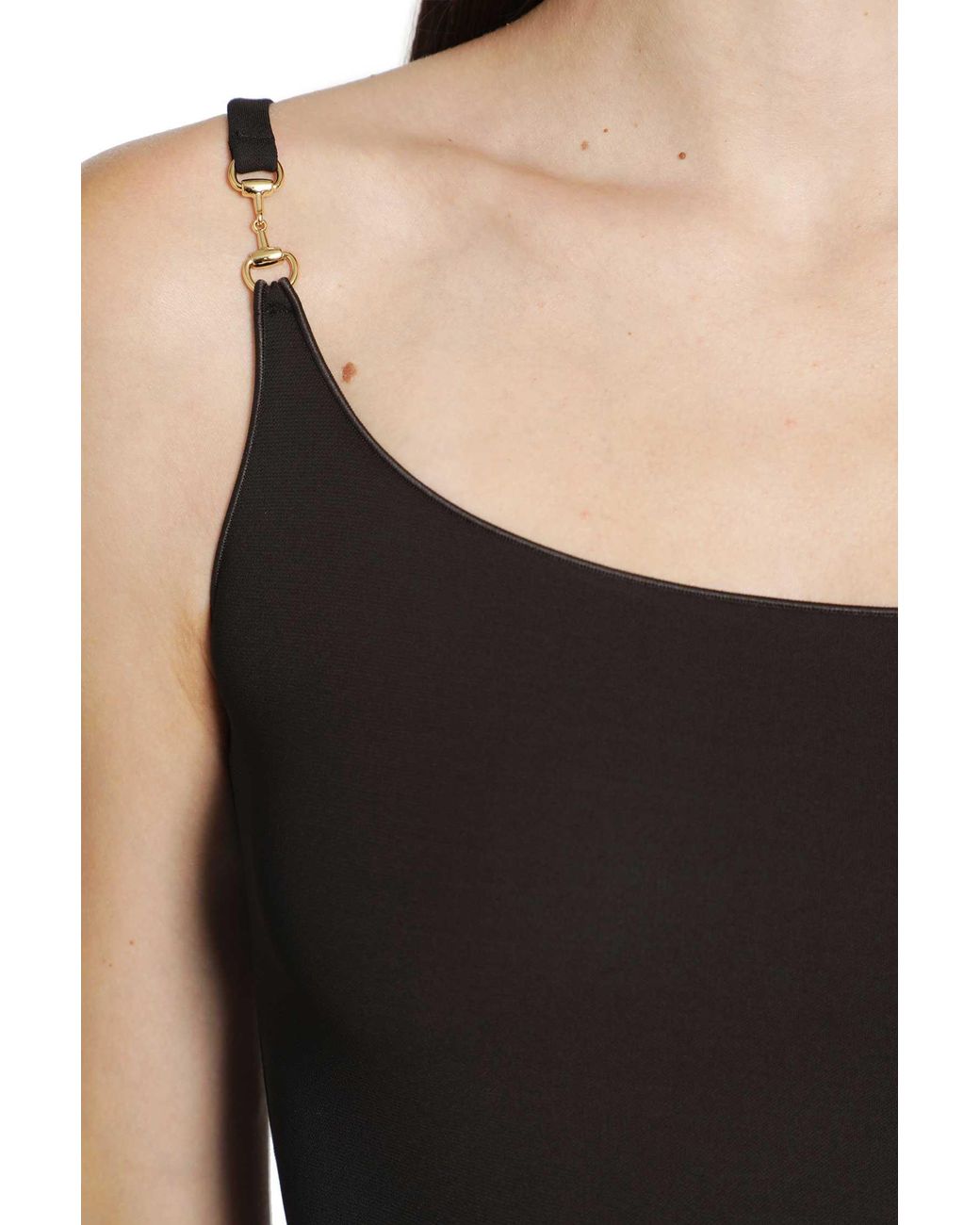 Gucci Black Jersey Dress With Horsebit