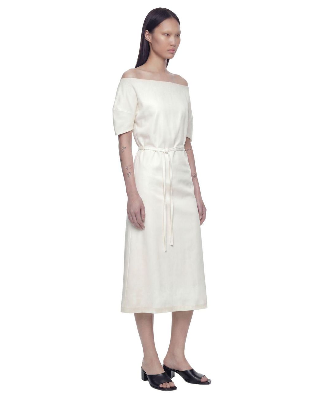 Lemaire White Off Shoulder Dress