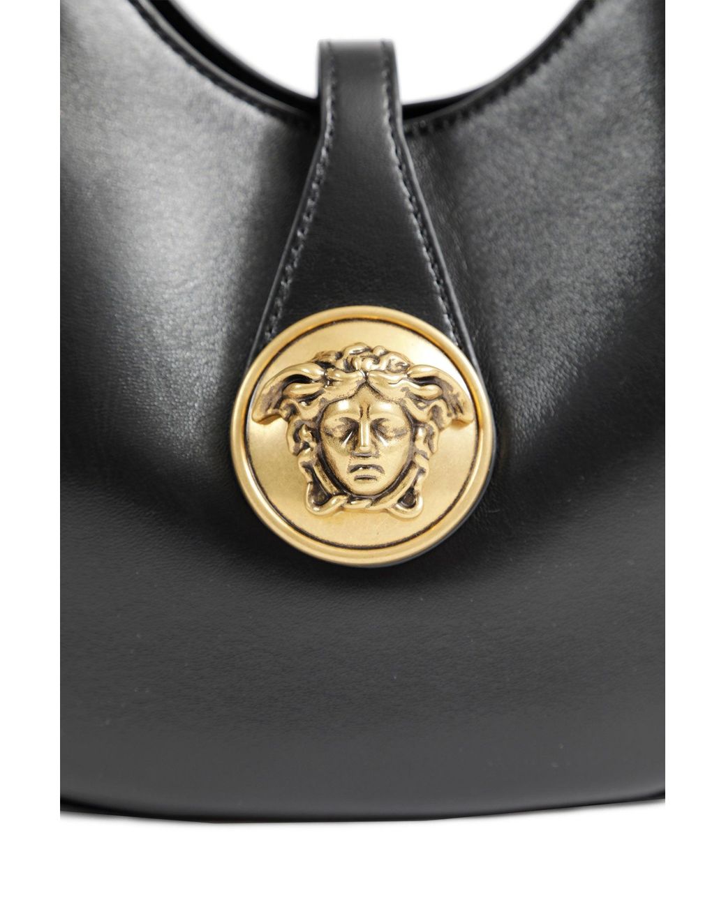 Versace Black Emblème Nappa Hobo Bag