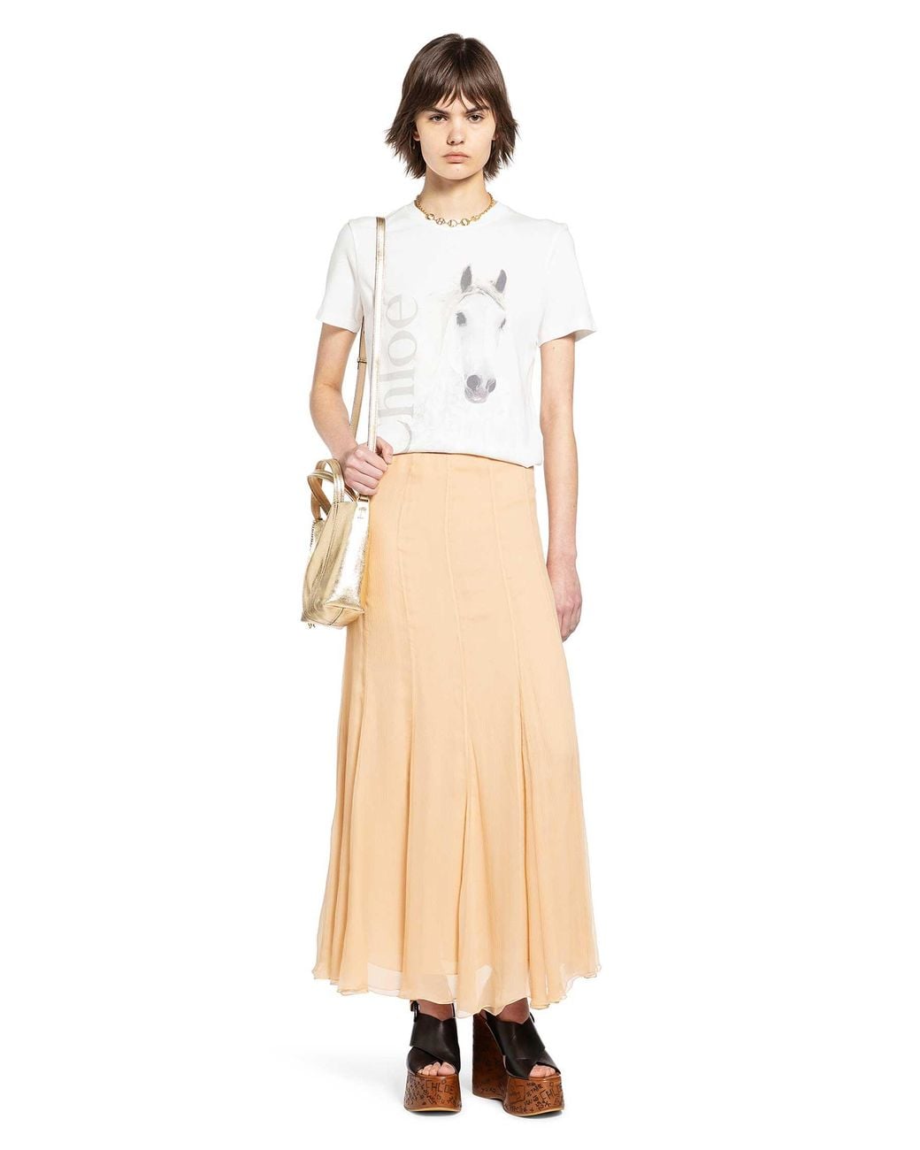 Chloé White Faded Orse T-Shirt