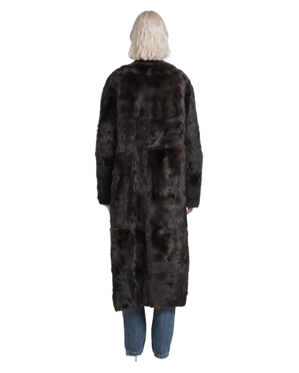 Totême  Black Silky Shearling Coat