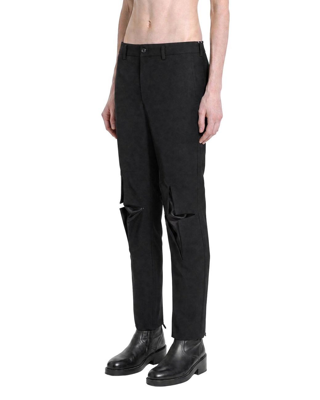 Comme des Garçons Black Cut-Out Skinny Wool Trousers for men