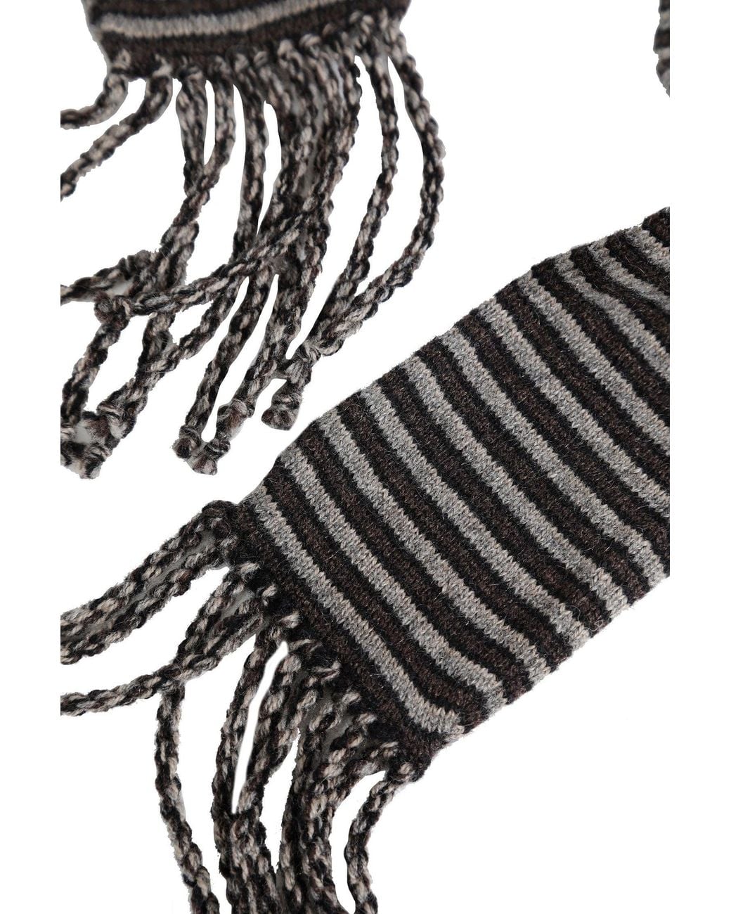 Ziggy Chen Black Thin Striped Scarf for men
