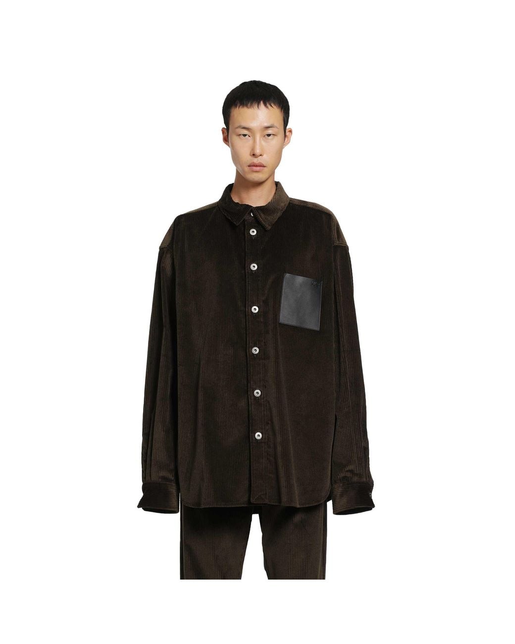 Loewe Black Cotton Corduroy Shirt for men