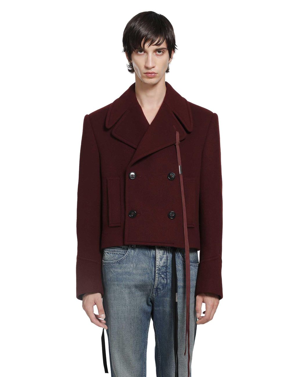 Ann Demeulemeester Red Dalmar Double-Breasted Wool Caban for men