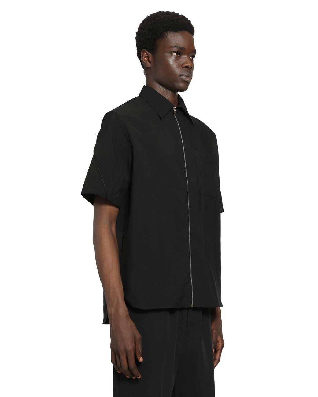 Givenchy Black Couture Seam Zip-Up Shirt for men
