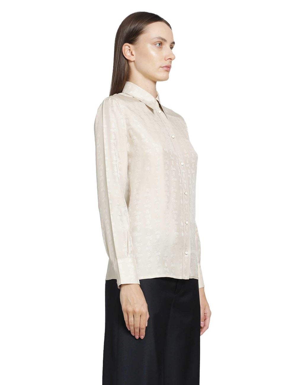 Gucci Natural Habotai Jacquard Shirt