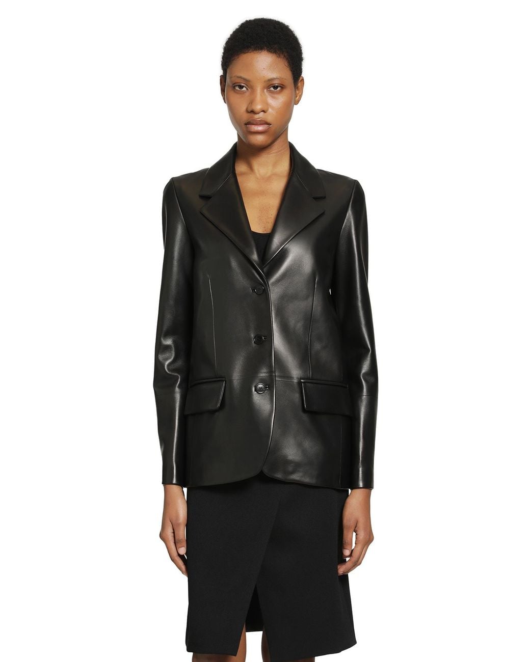 Gucci Black Leather Blazer