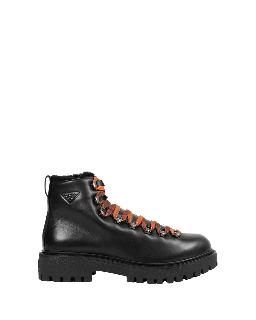 Prada Black Lace-Up Ankle Boots for men