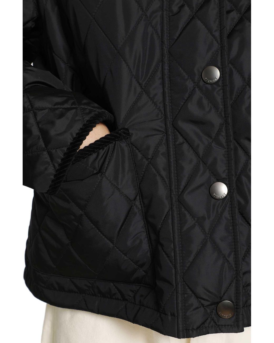 Burberry Black Cropped Quilted Nylon Jacket