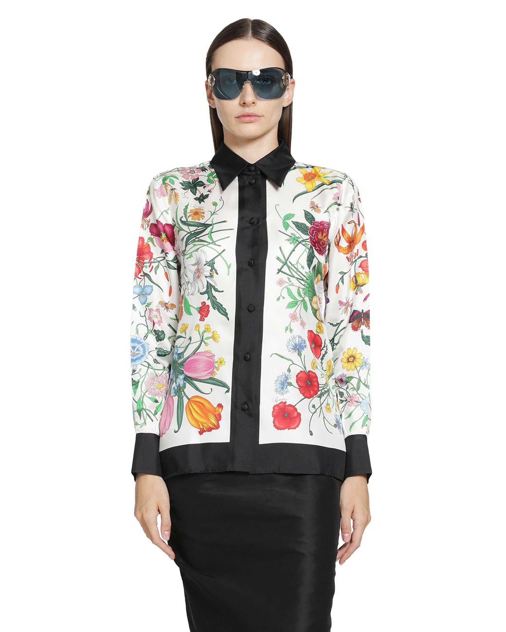 Gucci Red Printed Silk Shirt
