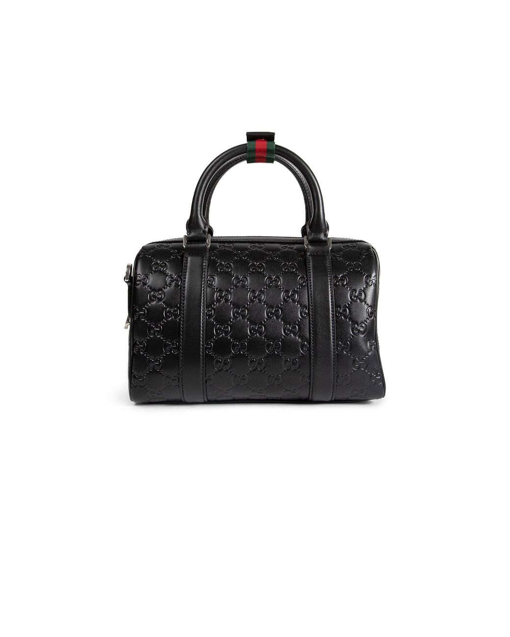 Gucci Black Gg Emblem Small Leather Duffle Bag for men