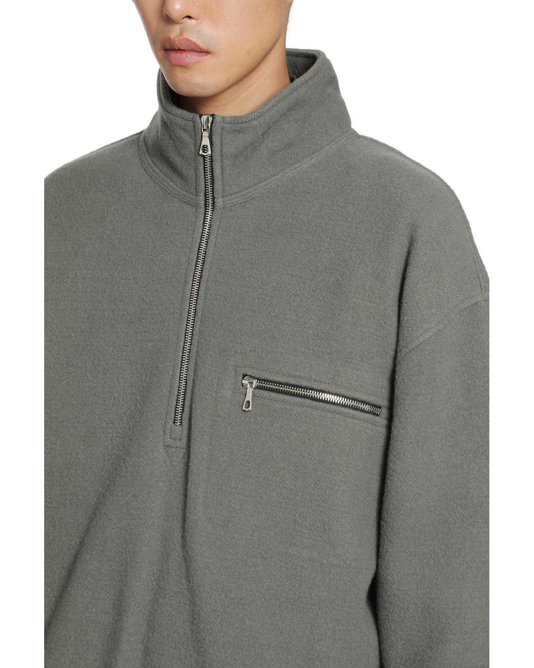 Rier Gray Polar Wool Fleece for men
